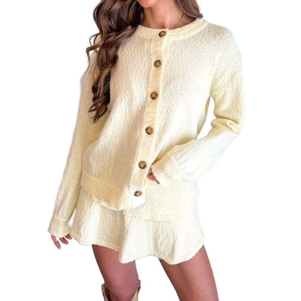 NEW ADELINE pastel knit skort in yellow